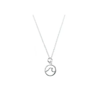 PURA VIDA WAVE NECKLACE SILVER BLUE
