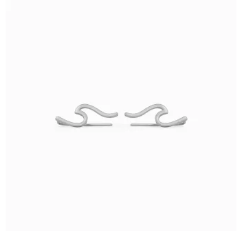 PURA VIDA WAVE EAR CLIMBER SILVER