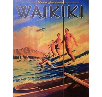 VINTAGE ISLANDS SURF FRAME WOODEN ENDLESS SUMMER