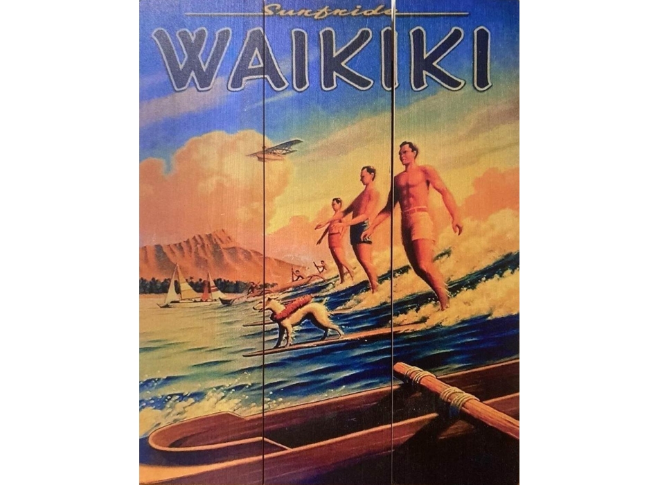 VINTAGE ISLANDS SURF FRAME WOODEN ENDLESS SUMMER