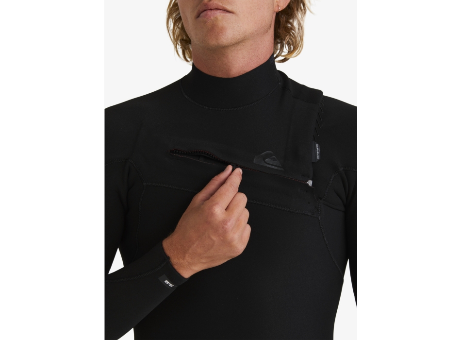 QUIKSILVER 4/3 HIGHLINE CHEST ZIP WETSUIT BLACK