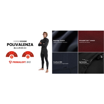 QUIKSILVER 5/4/3 EVERYDAY SESSIONS HOODED CHEST ZIP WETSUIT PRIMALOFT