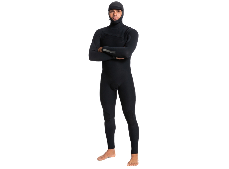 QUIKSILVER 5/4/3 HIGHLINE HOODED CHEST ZIP WETSUIT BLACK