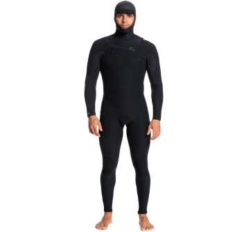 QUIKSILVER 5/4/3 HIGHLINE HOODED CHEST ZIP WETSUIT BLACK