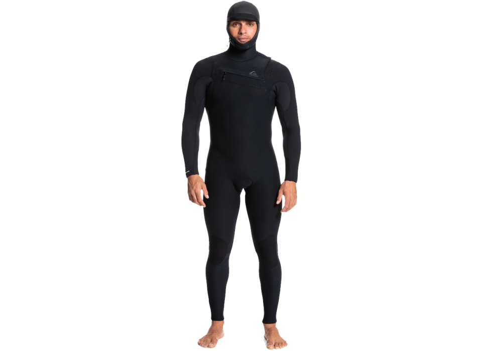 QUIKSILVER 5/4/3 HIGHLINE HOODED CHEST ZIP WETSUIT BLACK