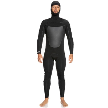 QUIKSILVER 5/4/3 MARATHON SESSION HOODED CHEST ZIP WETSUIT BLACK
