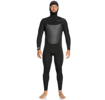 QUIKSILVER 5/4/3 MARATHON SESSION HOODED CHEST ZIP WETSUIT BLACK