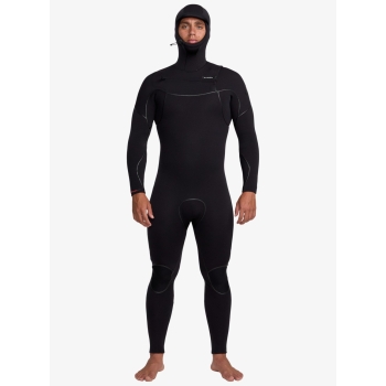 QUIKSILVER 5/4 MARATHON SESSION HOODED CHEST ZIP WETSUIT BLACK