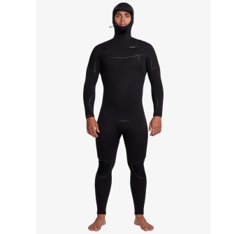 QUIKSILVER 5/4 MARATHON SESSION HOODED CHEST ZIP WETSUIT BLACK