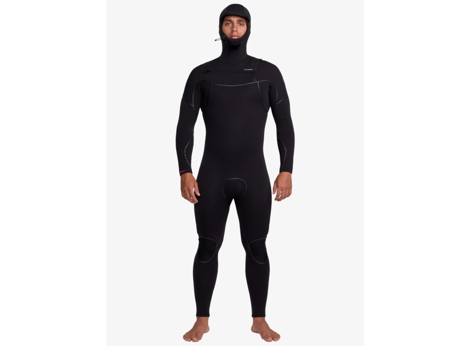 QUIKSILVER 5/4 MARATHON SESSION HOODED CHEST ZIP WETSUIT BLACK