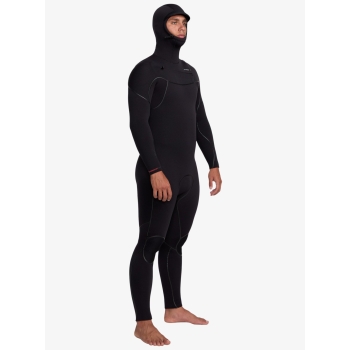 QUIKSILVER 5/4 MARATHON SESSION HOODED CHEST ZIP WETSUIT BLACK