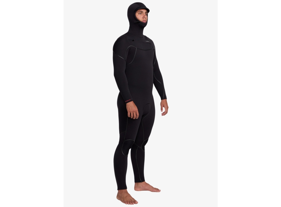 QUIKSILVER 5/4 MARATHON SESSION HOODED CHEST ZIP WETSUIT BLACK
