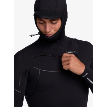 QUIKSILVER 5/4 MARATHON SESSION HOODED CHEST ZIP WETSUIT BLACK