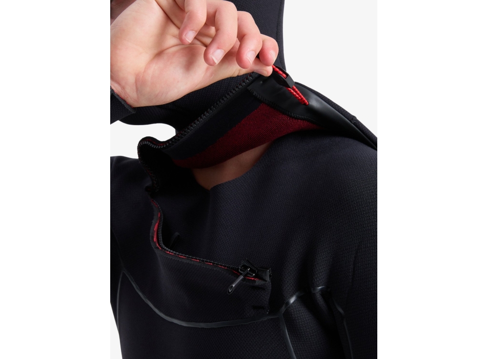 QUIKSILVER 5/4 MARATHON SESSION HOODED CHEST ZIP WETSUIT BLACK