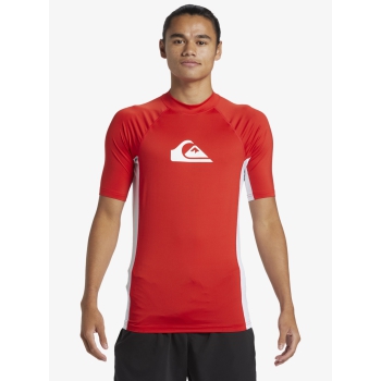 QUIKSILVER SURF SHORT SLEEVE TEE EVERYDAY COMP UPF50 RED