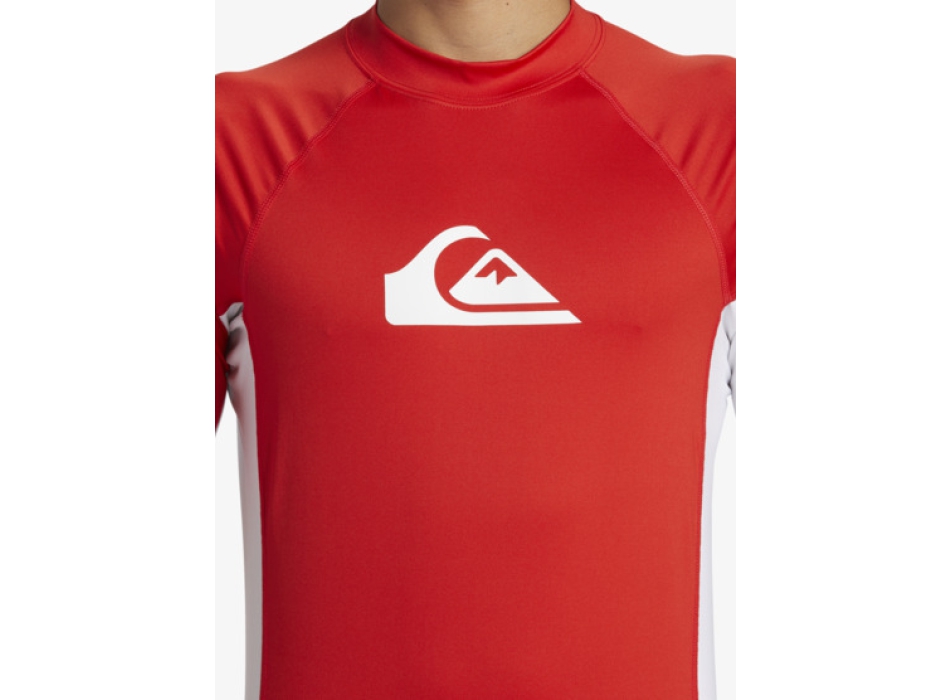 QUIKSILVER SURF SHORT SLEEVE TEE EVERYDAY COMP UPF50 RED