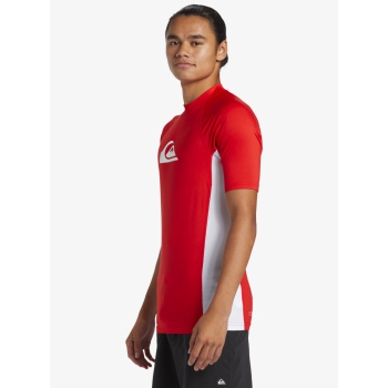 QUIKSILVER SURF SHORT SLEEVE TEE EVERYDAY COMP UPF50 RED