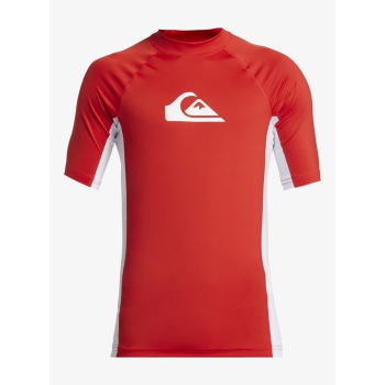 QUIKSILVER SURF SHORT SLEEVE TEE EVERYDAY COMP UPF50 RED