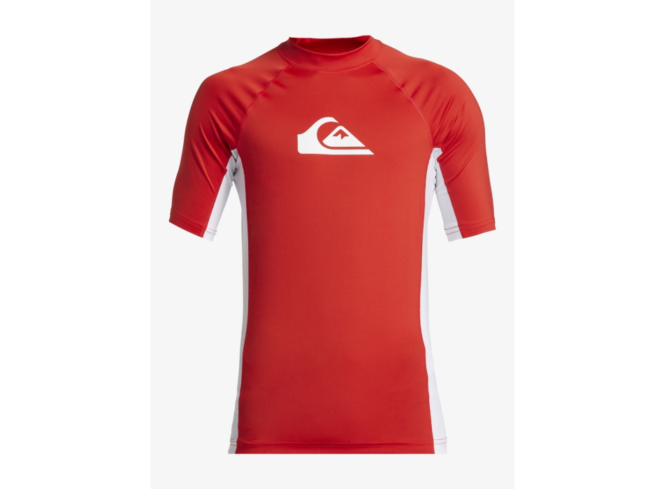 QUIKSILVER SURF SHORT SLEEVE TEE EVERYDAY COMP UPF50 RED