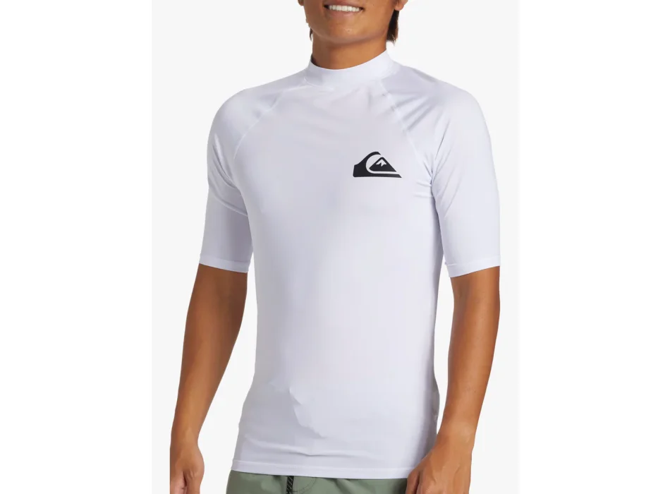 QUIKSILVER SURF SHORT SLEEVE TEE EVERYDAY UPF50 WHITE