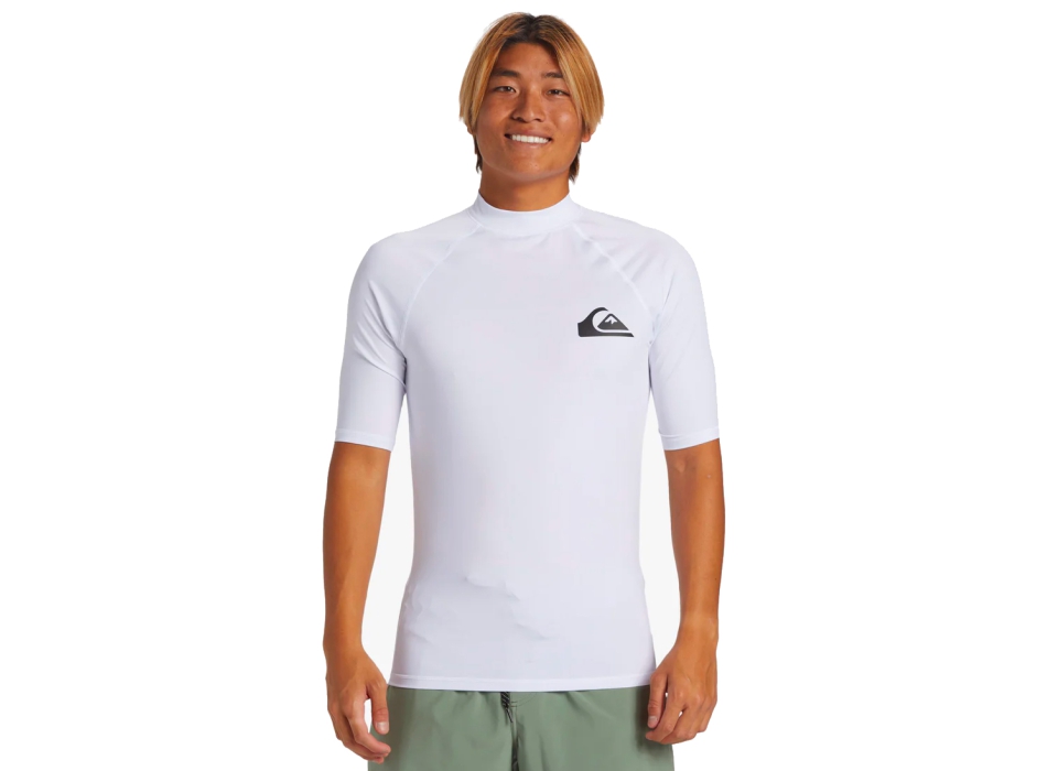 QUIKSILVER SURF SHORT SLEEVE TEE EVERYDAY UPF50 WHITE