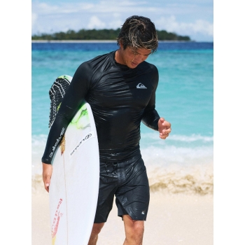 QUIKSILVER SURF LONG SLEEVE TEE EVERYDAY UPF50 BLACK