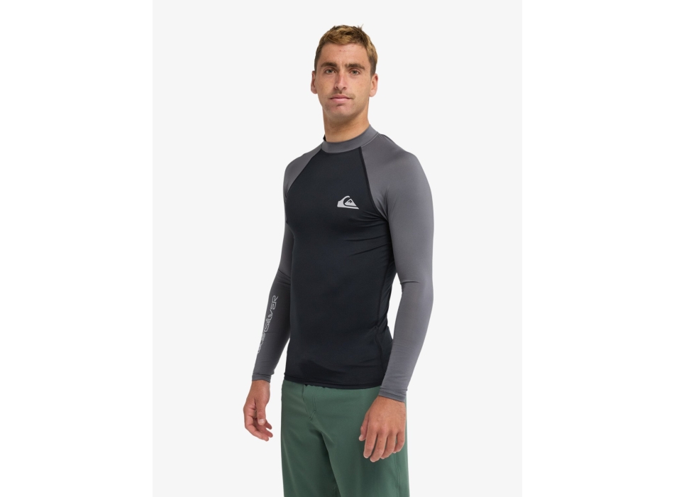 QUIKSILVER LYCRA MEN LONG SLEEVE EVERYDAY UPF50 BLACK IRON GATE