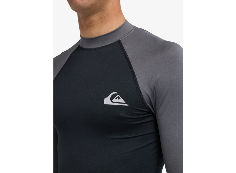 QUIKSILVER LYCRA MEN LONG SLEEVE EVERYDAY UPF50 BLACK IRON GATE