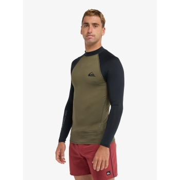 QUIKSILVER SURF LONG SLEEVE TEE EVERYDAY UPF50 GRAPE LEAF BLACK
