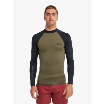 QUIKSILVER SURF LONG SLEEVE TEE EVERYDAY UPF50 GRAPE LEAF BLACK