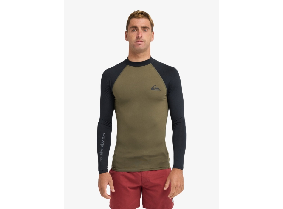 QUIKSILVER SURF LONG SLEEVE TEE EVERYDAY UPF50 GRAPE LEAF BLACK