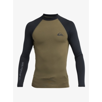 QUIKSILVER SURF LONG SLEEVE TEE EVERYDAY UPF50 GRAPE LEAF BLACK