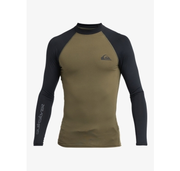 QUIKSILVER SURF LONG SLEEVE TEE EVERYDAY UPF50 GRAPE LEAF BLACK