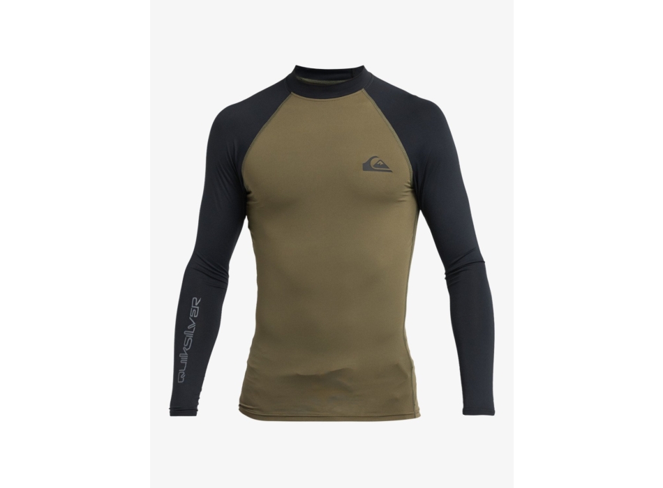 QUIKSILVER SURF LONG SLEEVE TEE EVERYDAY UPF50 GRAPE LEAF BLACK