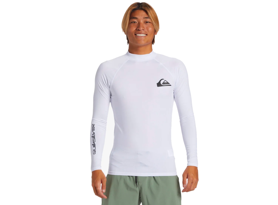 QUIKSILVER SURF LONG SLEEVE TEE EVERYDAY UPF50 WHITE