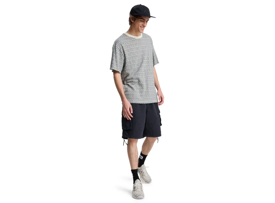 QUIKSILVER OKANO JACQUARD T-SHIRT BONE WHITE HORIZONS