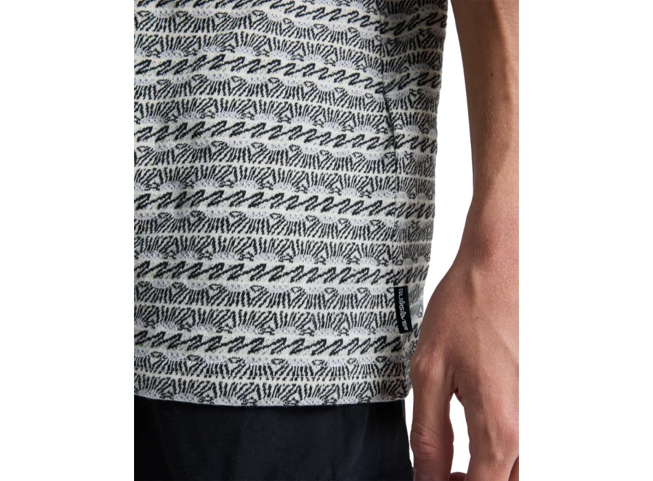 QUIKSILVER OKANO JACQUARD T-SHIRT BONE WHITE HORIZONS
