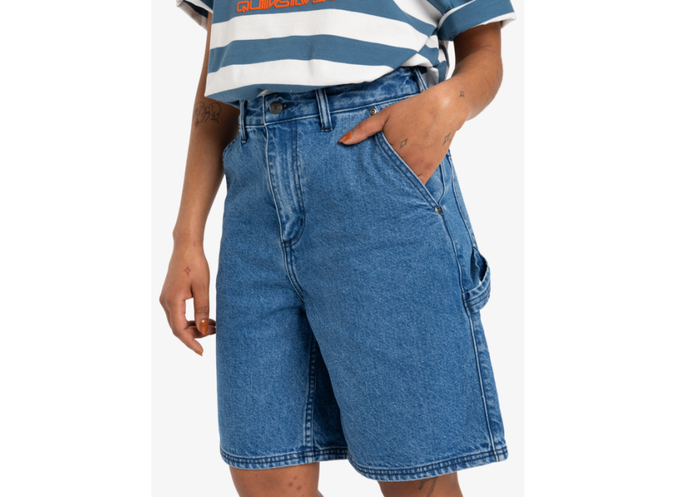 QUIKSILVER DENIM JEANS SHORTS FOR WOMAN CARPENTER ESTATE BLUE