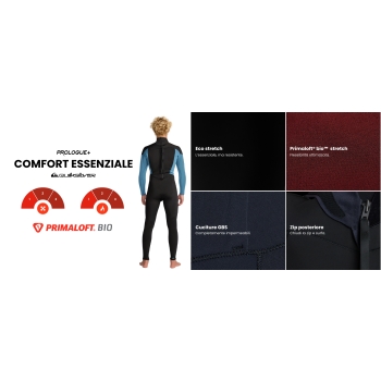 QUIKSILVER 4/3 PROLOGUE+ BACK ZIP WETSUIT PRIMALOFT