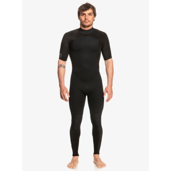 QUIKSILVER 2/2 PROLOGUE SHORT SLEEVE BACK ZIP WETSUIT BLACK