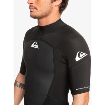 QUIKSILVER 2/2 PROLOGUE SHORT SLEEVE BACK ZIP WETSUIT BLACK