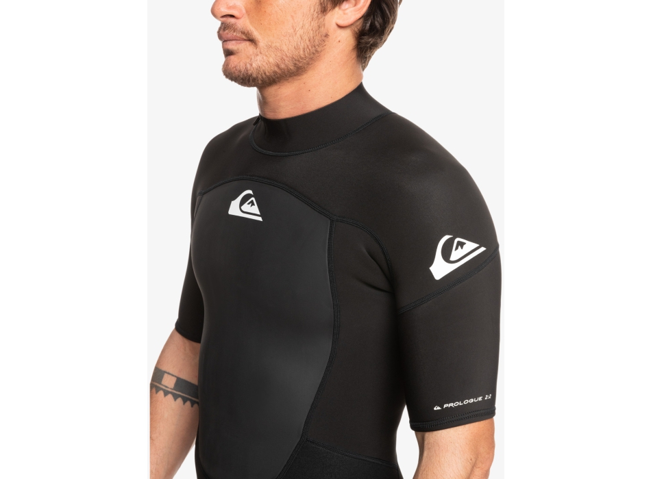 QUIKSILVER 2/2 PROLOGUE SHORT SLEEVE BACK ZIP WETSUIT BLACK