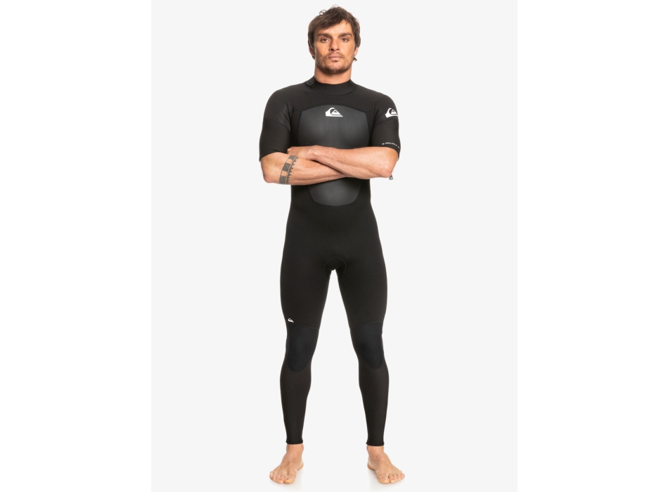 QUIKSILVER 2/2 PROLOGUE SHORT SLEEVE BACK ZIP WETSUIT BLACK