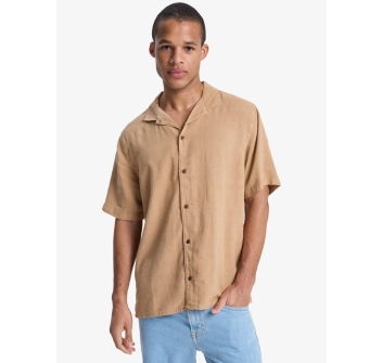 QUIKSILVER SUNRISE SHORT SLEEVE SHIRT TOBACCO BROWN