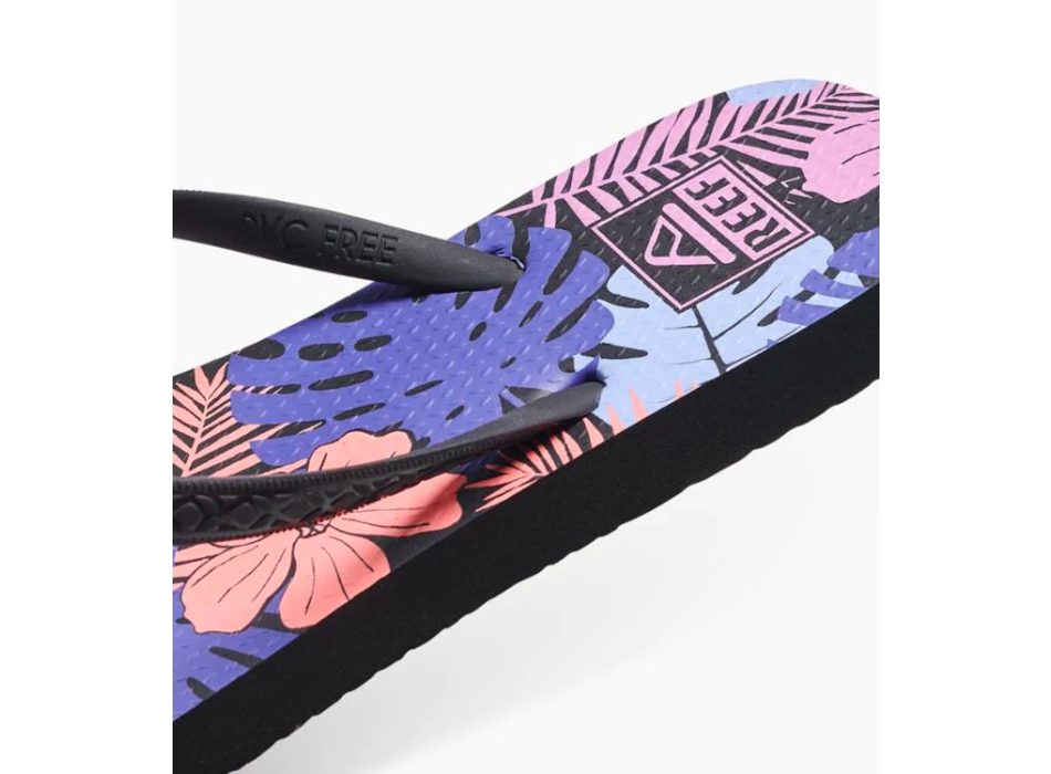 REEF SEASIDE PRINTS FLIP FLOP PURPLE FRONDS