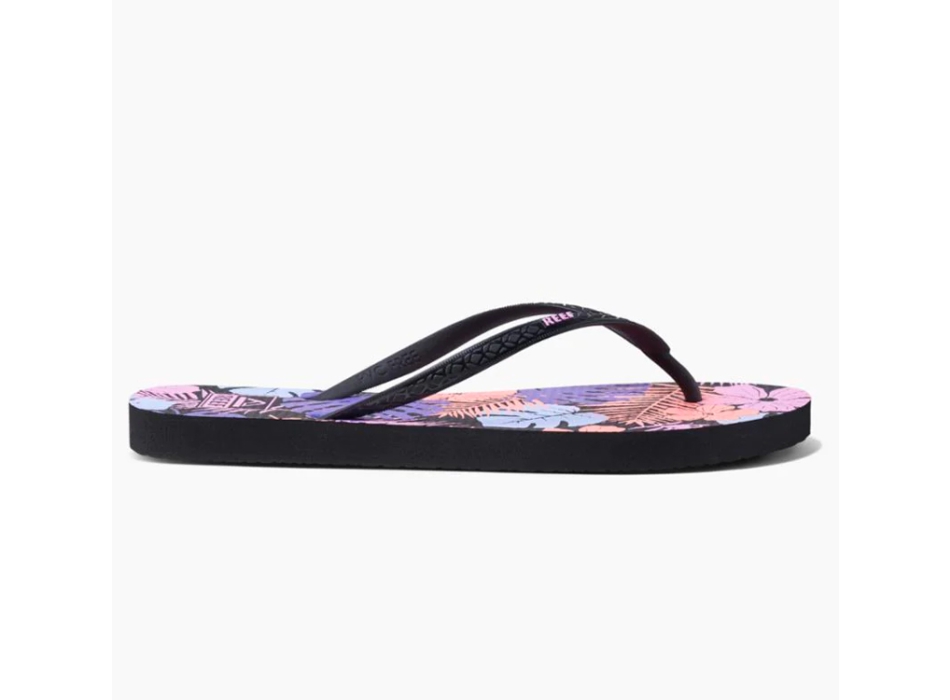 REEF SEASIDE PRINTS FLIP FLOP PURPLE FRONDS