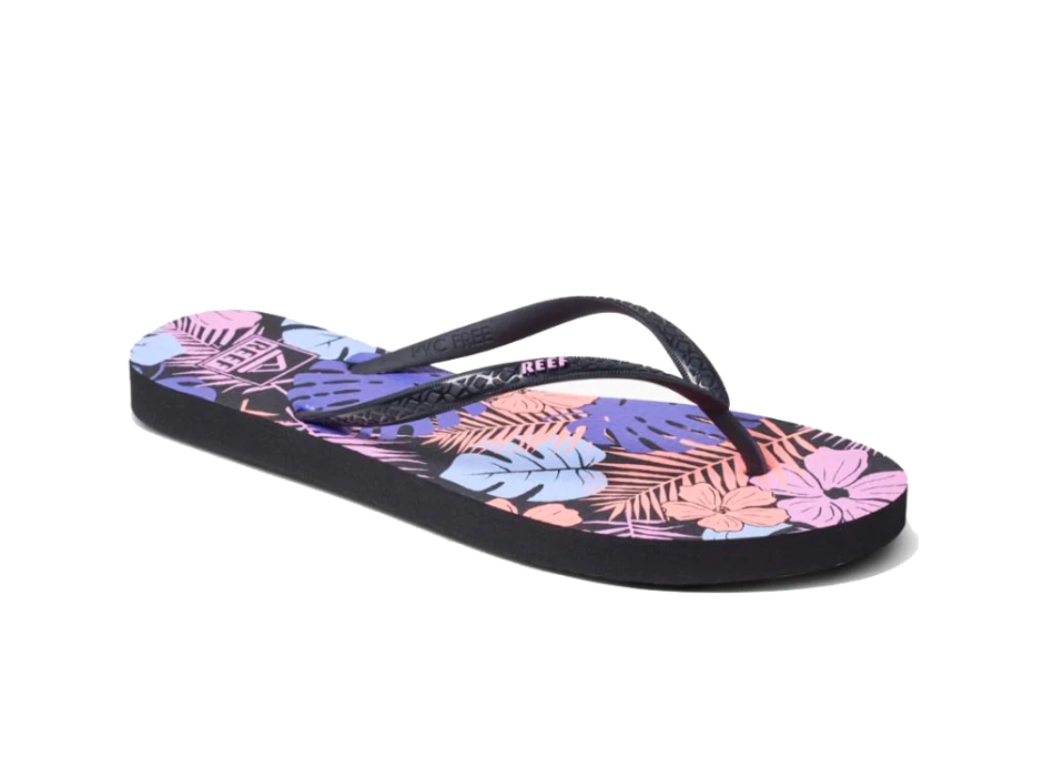 REEF SEASIDE PRINTS FLIP FLOP PURPLE FRONDS