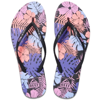 REEF SEASIDE PRINTS FLIP FLOP PURPLE FRONDS