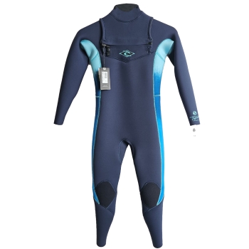 RIP CURL 4/3 JUNIOR WETSUIT DAWN PATROL CHEST ZIP STEAMER NAVY