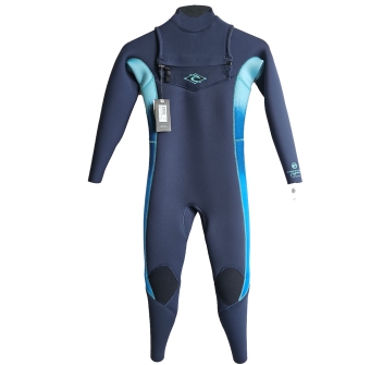RIP CURL 4/3 JUNIOR WETSUIT DAWN PATROL CHEST ZIP STEAMER NAVY